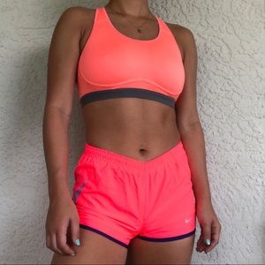 Nike pink and gray sports bra with padding